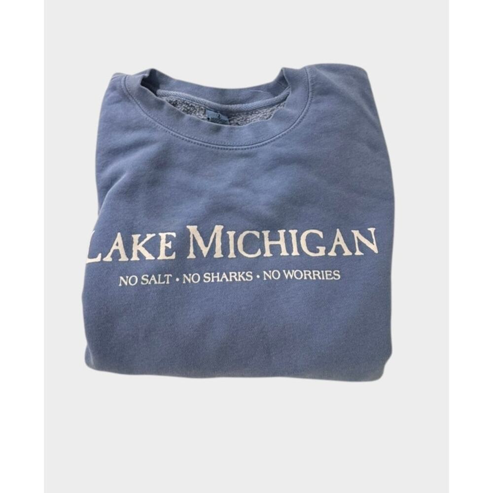 Independent Trading Company Blue Lake Michigan Size Medium Sweatshirt - Picture 7 of 8